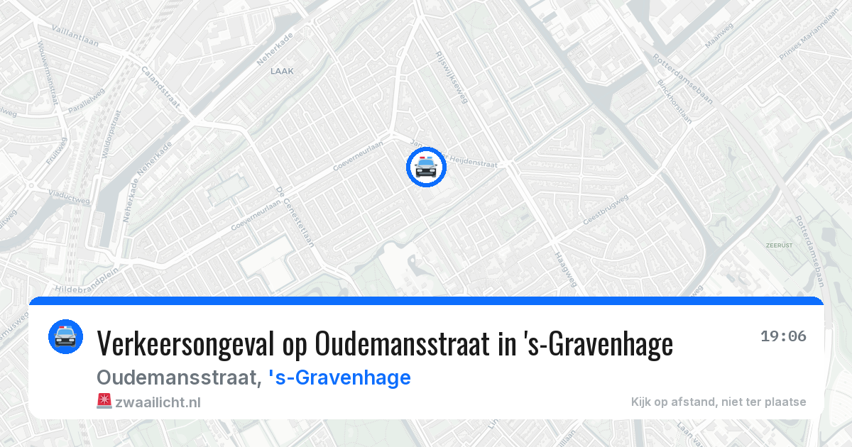 Verkeersongeval op Oudemansstraat in 's-Gravenhage — 17 jul 2026