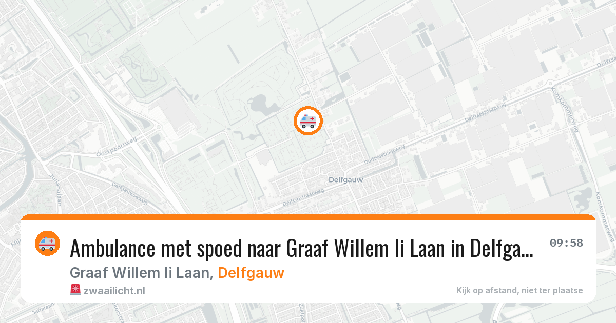 Ambulance met spoed naar Graaf Willem Ii Laan in Delfgauw — 10 aug 2026