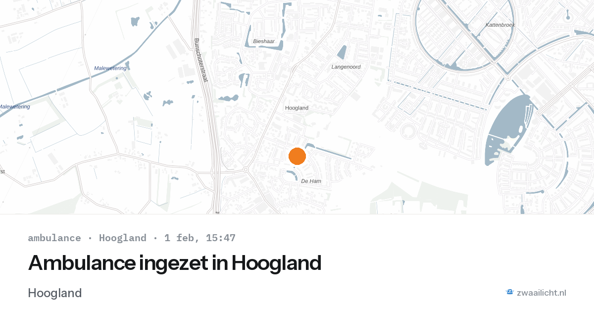 Ambulance ingezet in Hoogland — 1 feb 2026