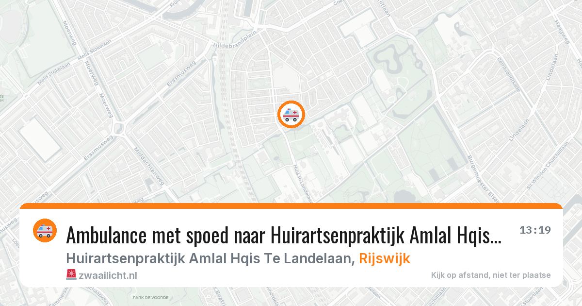 Ambulance met spoed naar Huirartsenpraktijk Amlal Hqis Te Landelaan in Rijswijk — 2 jul 2026