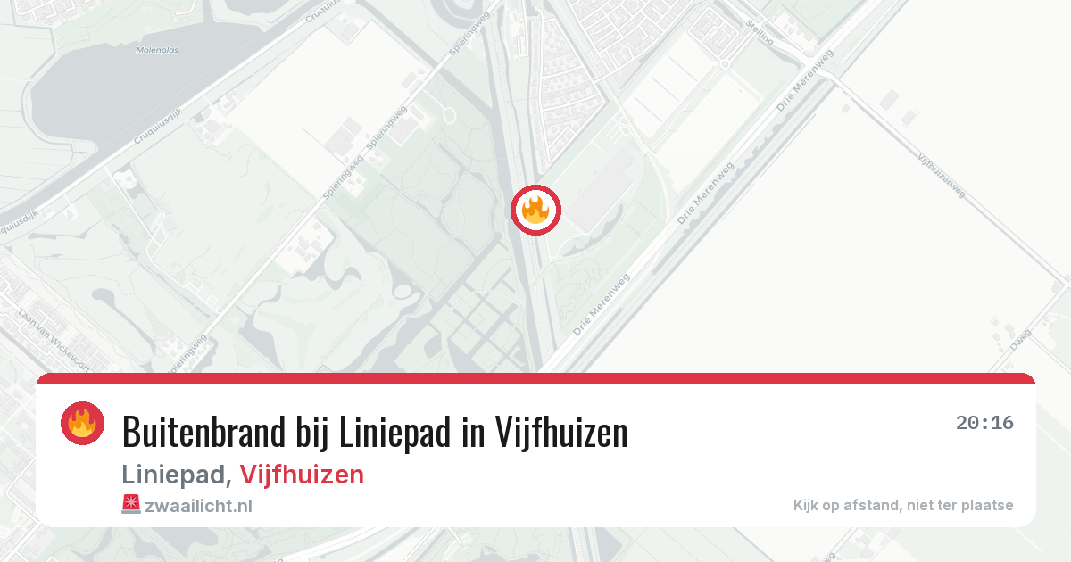 Buitenbrand bij Liniepad in Vijfhuizen — 9 jun 2026