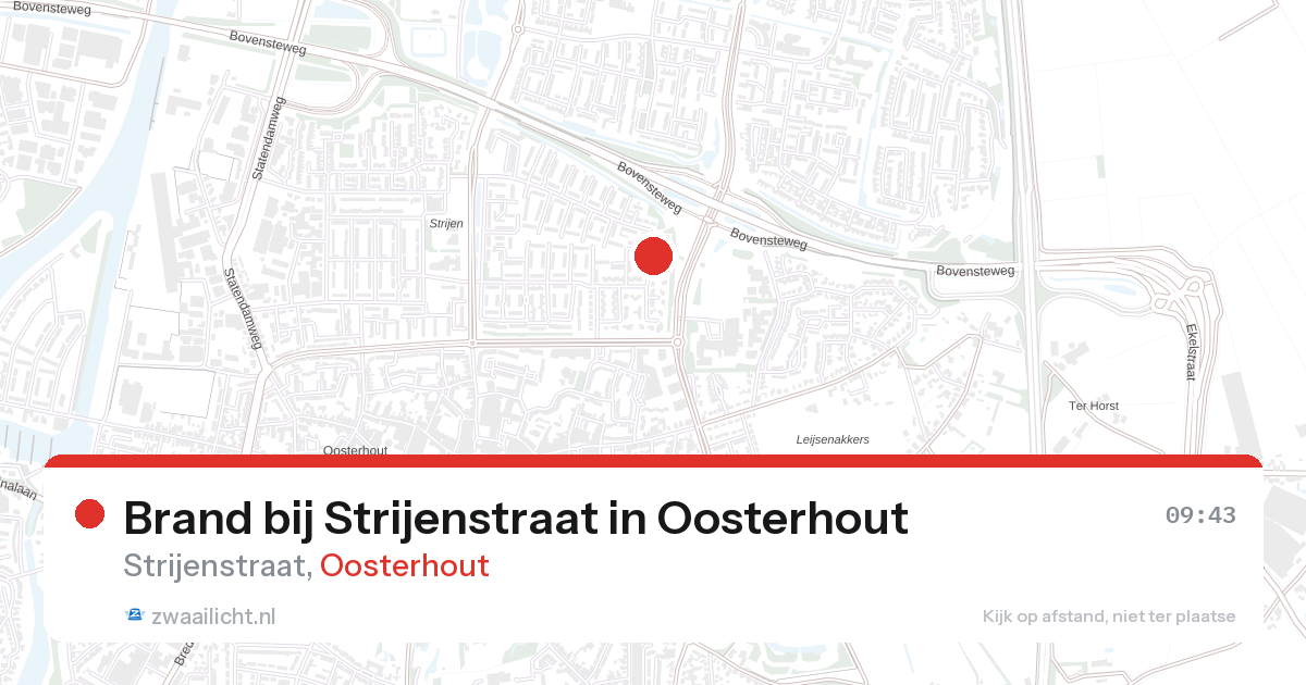 Brand bij Strijenstraat in Oosterhout — 17 feb 2026