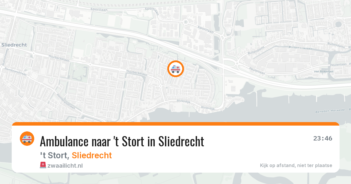 Ambulance naar 't Stort in Sliedrecht — 9 jun 2026