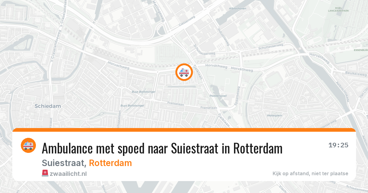 Ambulance met spoed naar Suiestraat in Rotterdam — 23 mei 2026