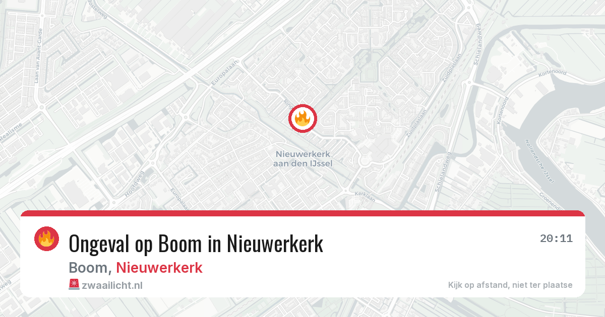 Ongeval op Boom in Nieuwerkerk — 11 mei 2026