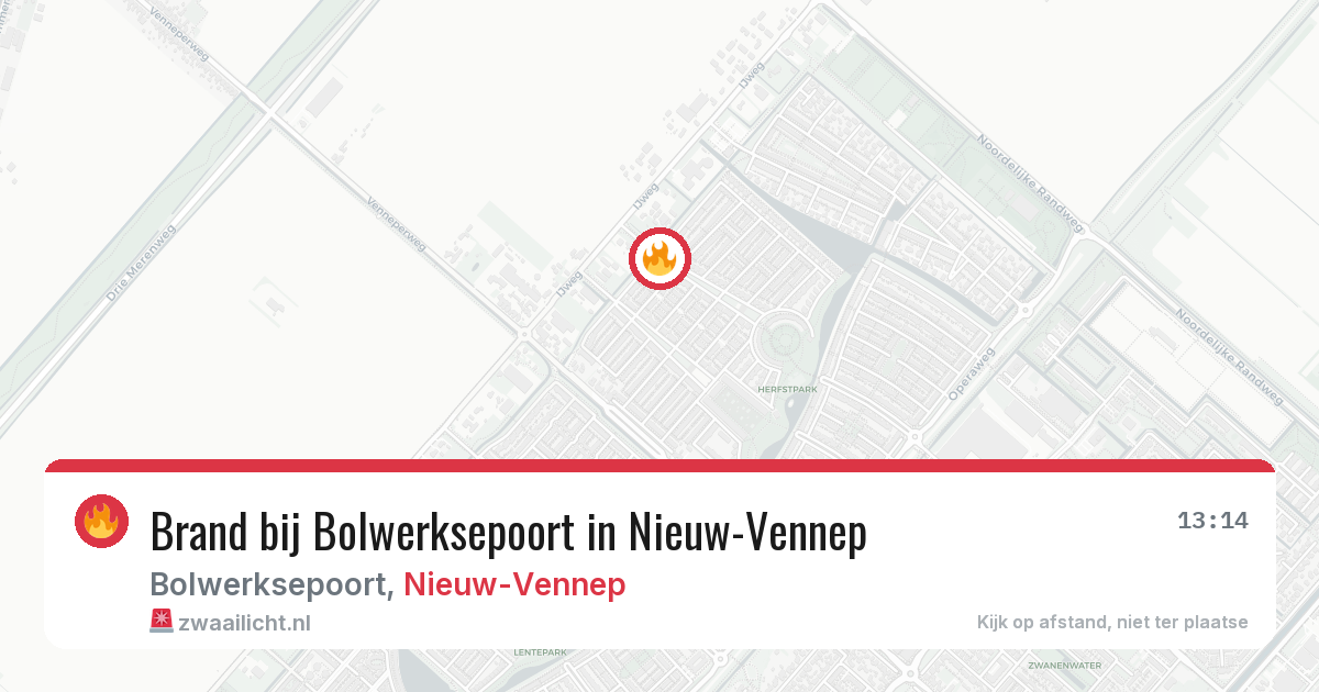 Brand bij Bolwerksepoort in Nieuw-Vennep — 23 jun 2026