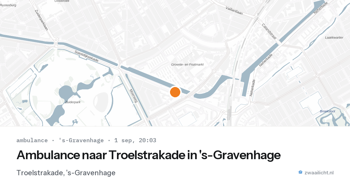 Ambulance naar Troelstrakade in 's-Gravenhage — 1 sep 2026
