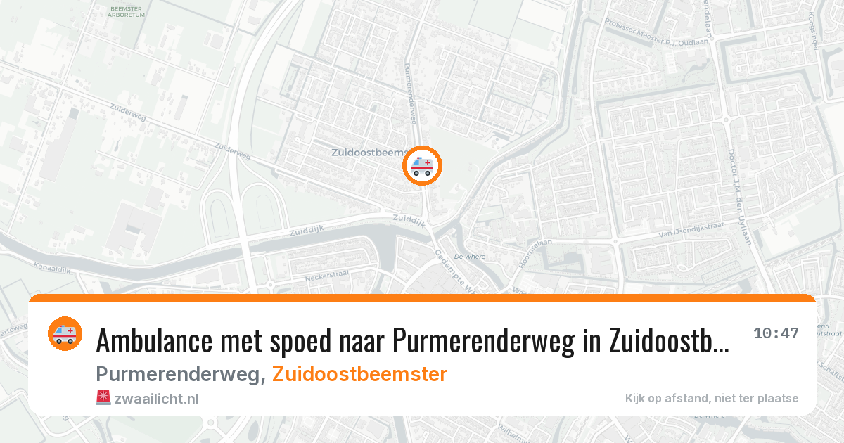 Ambulance met spoed naar Purmerenderweg in Zuidoostbeemster — 21 mrt 2026