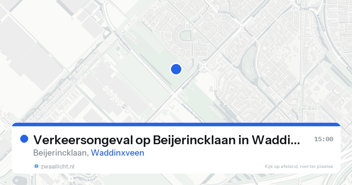 Verkeersongeval op Beijerincklaan in Waddinxveen — 17 aug 2026