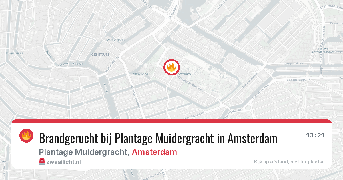 Brandgerucht bij Plantage Muidergracht in Amsterdam — 25 jun 2026