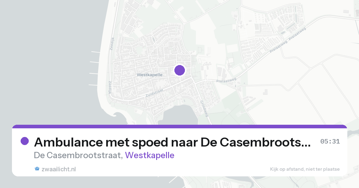 Ambulance met spoed naar De Casembrootstraat in Westkapelle — 22 aug 2026