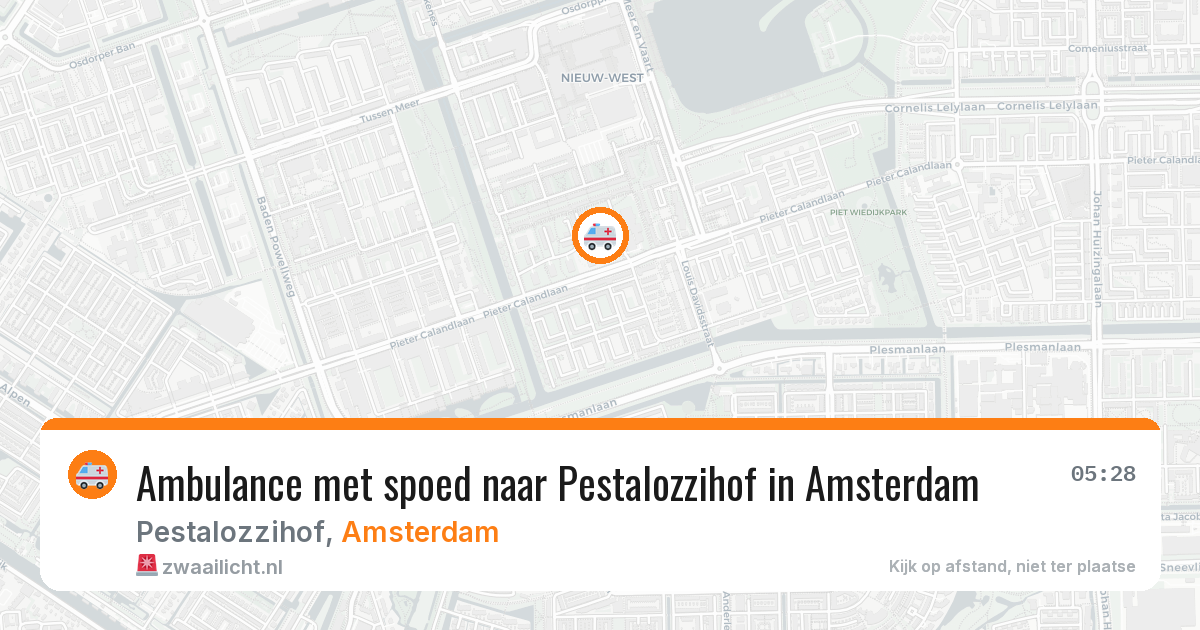 Ambulance met spoed naar Pestalozzihof in Amsterdam — 28 mrt 2026