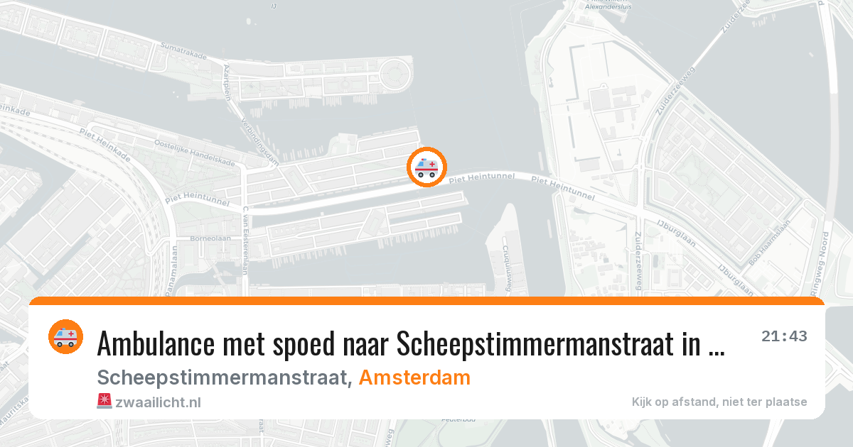 Ambulance met spoed naar Scheepstimmermanstraat in Amsterdam — 27 mrt 2026