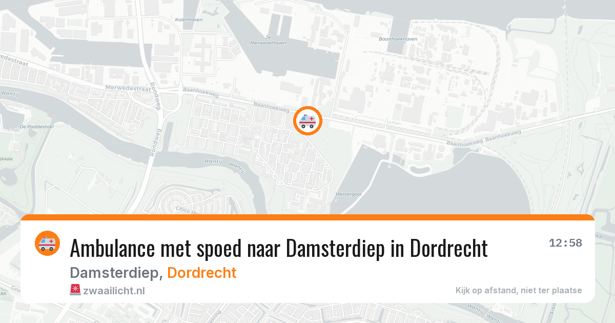 Ambulance met spoed naar Damsterdiep in Dordrecht — 25 mei 2026