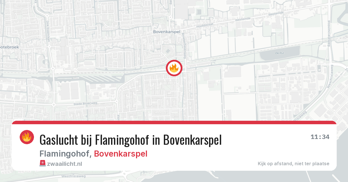 Gaslucht bij Flamingohof in Bovenkarspel — 4 jun 2026