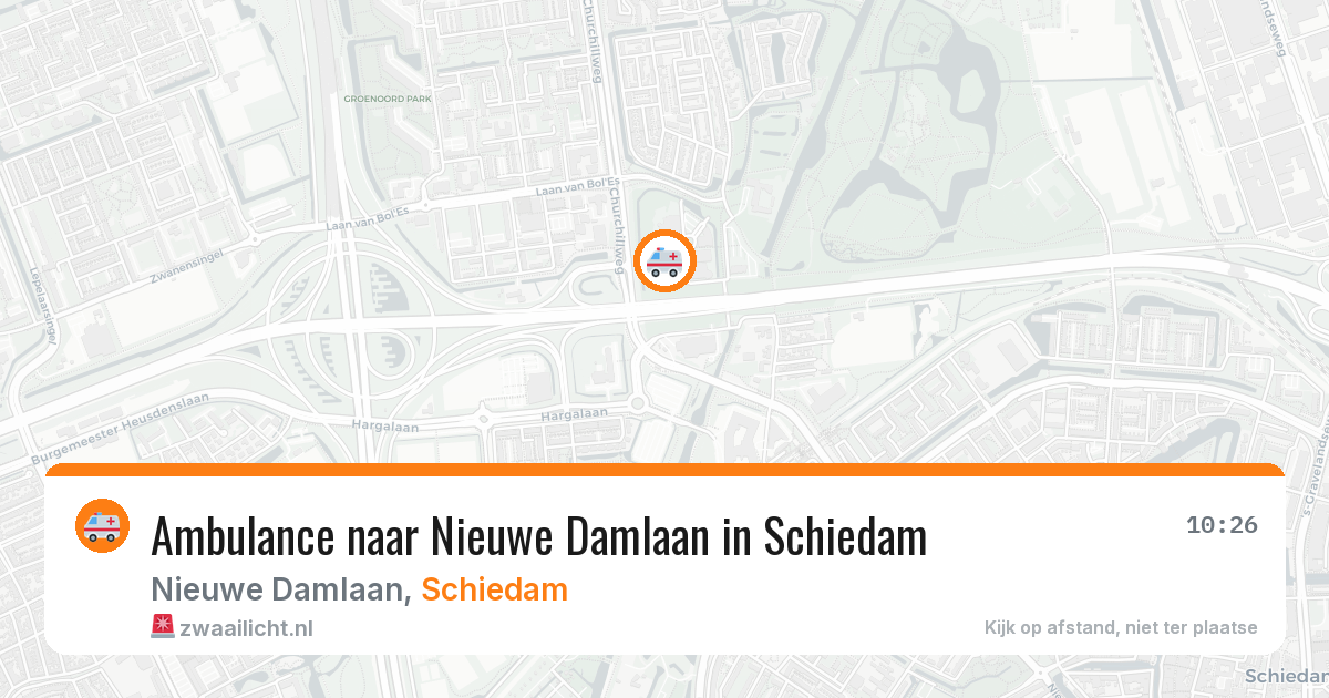Ambulance naar Nieuwe Damlaan in Schiedam — 16 mei 2026