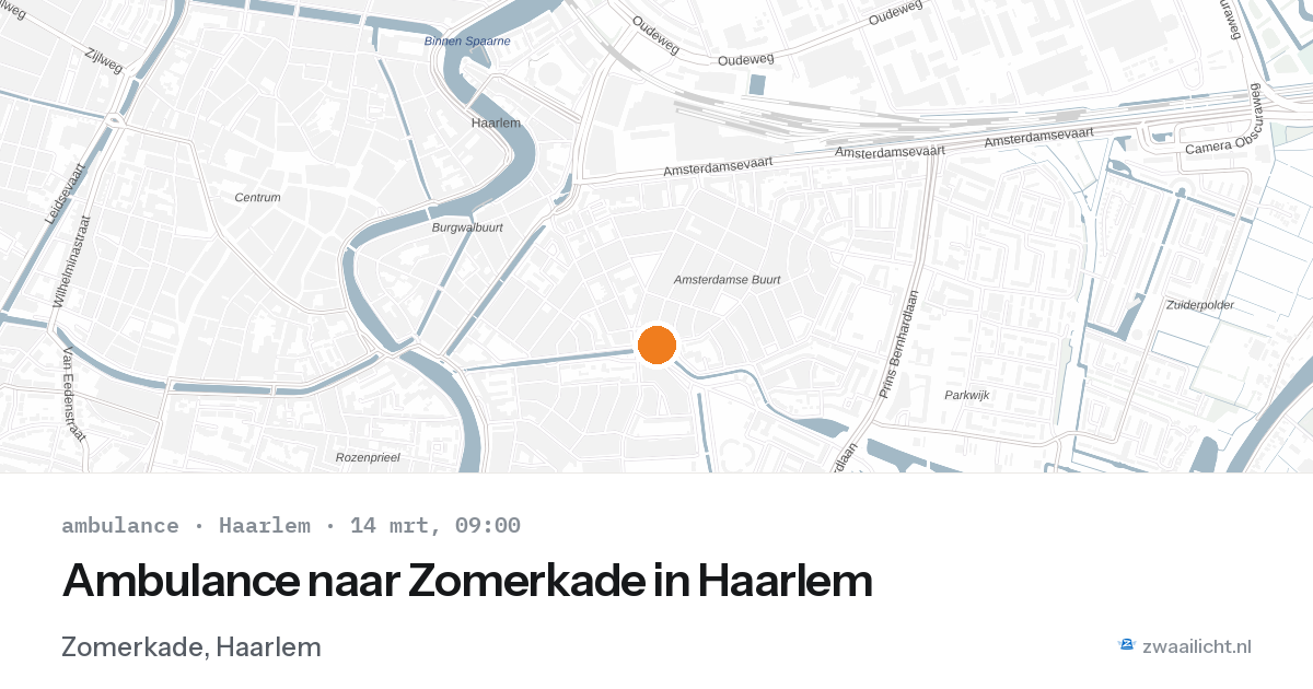 Ambulance naar Zomerkade in Haarlem — 14 mrt 2026