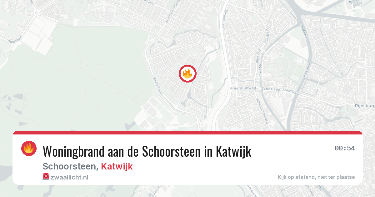 Woningbrand aan de Schoorsteen in Katwijk — 14 mrt 2026