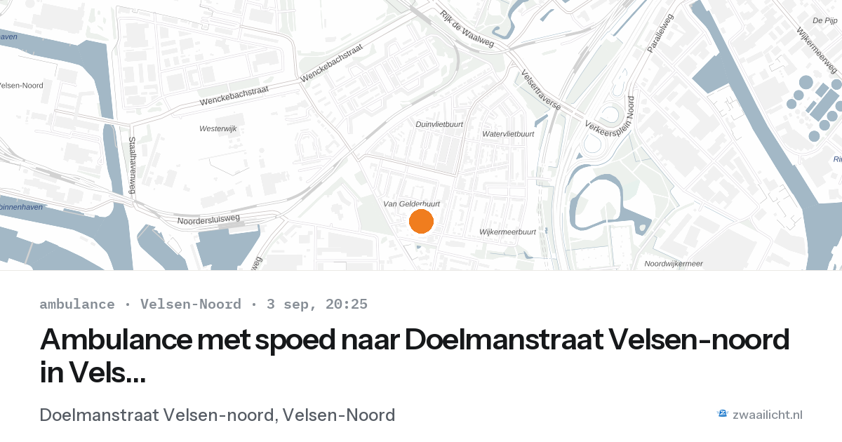 Ambulance met spoed naar Doelmanstraat Velsen-noord in Velsen-Noord — 3 sep 2026
