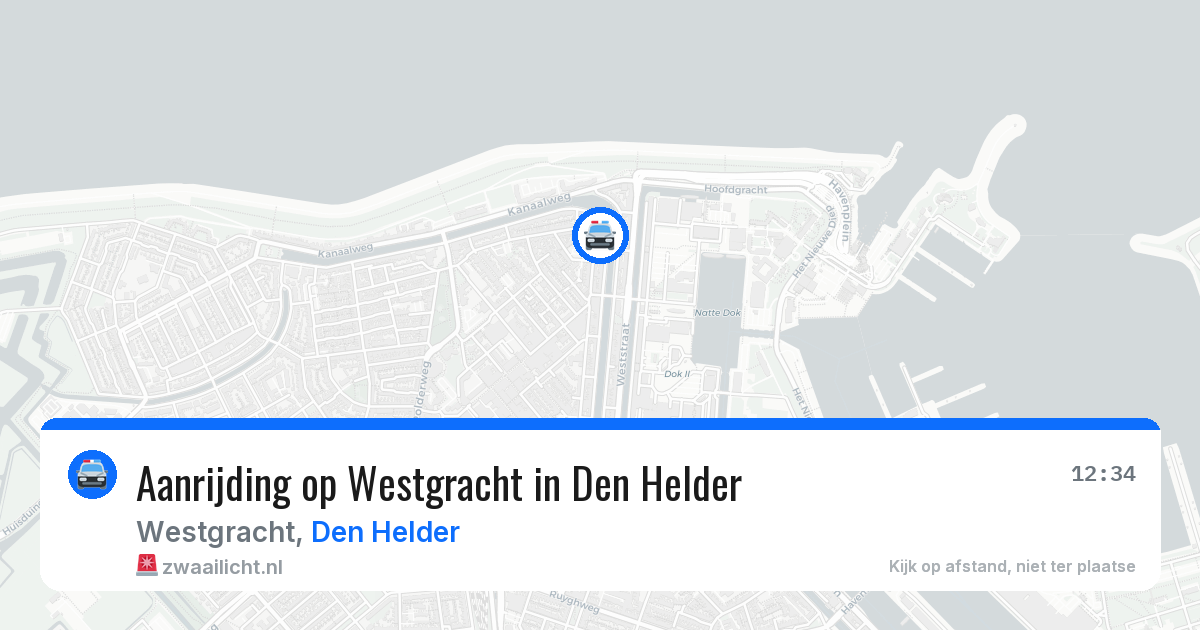 Aanrijding op Westgracht in Den Helder — 29 jul 2026