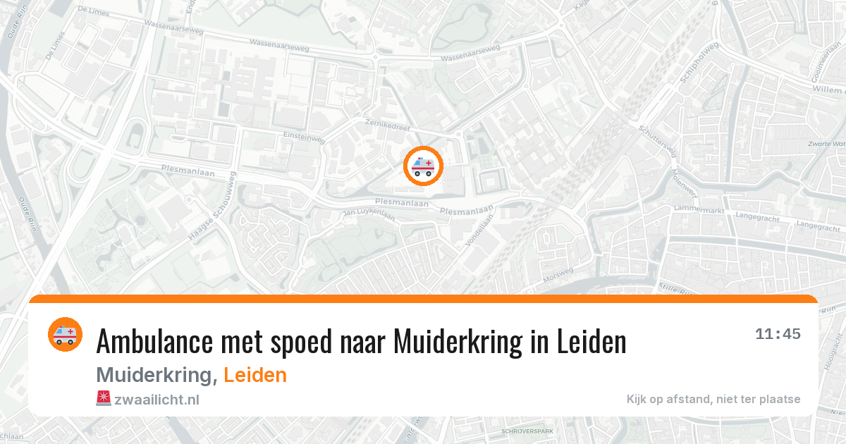 Ambulance met spoed naar Muiderkring in Leiden — 29 jun 2026
