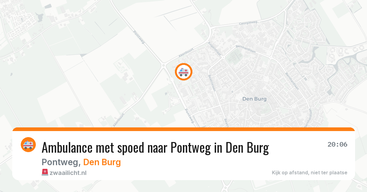 Ambulance met spoed naar Pontweg in Den Burg — 1 aug 2026