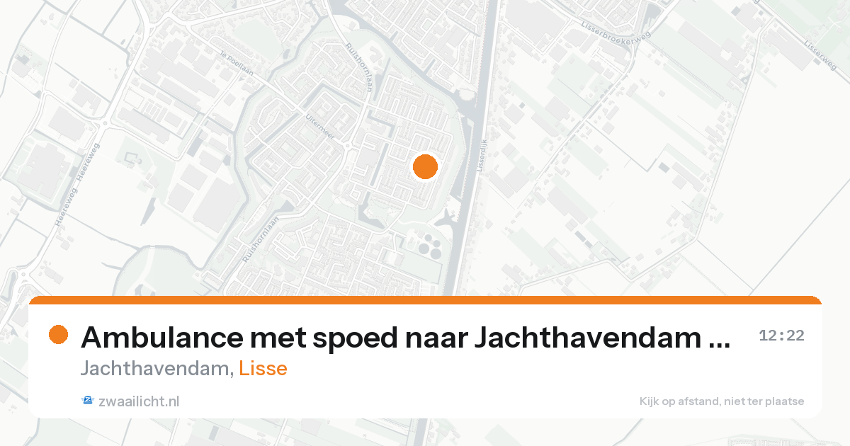 Ambulance met spoed naar Jachthavendam in Lisse — 18 aug 2026