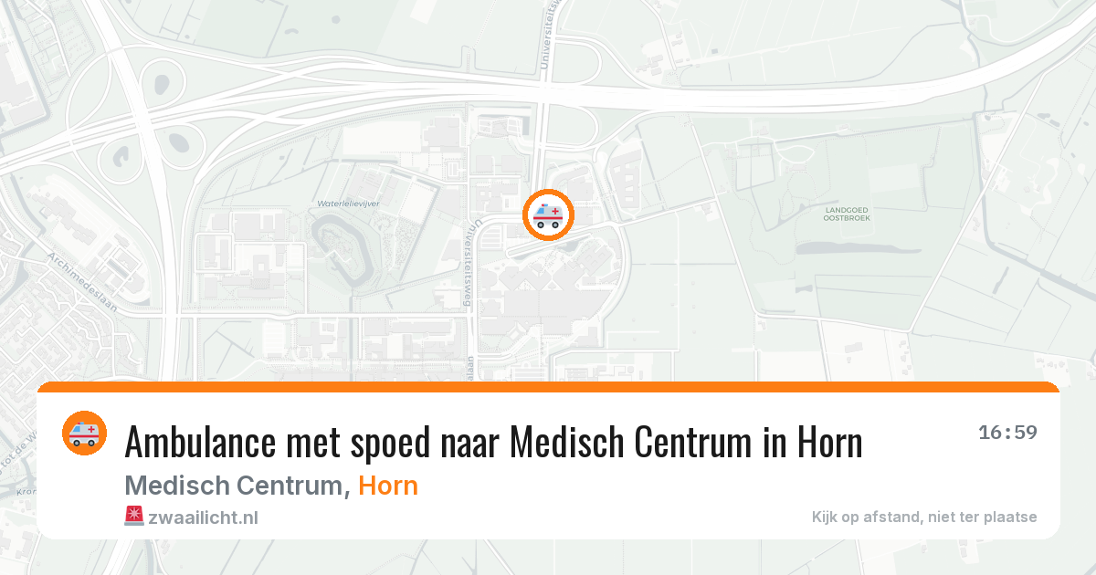 Ambulance met spoed naar Medisch Centrum in Horn — 1 jun 2026