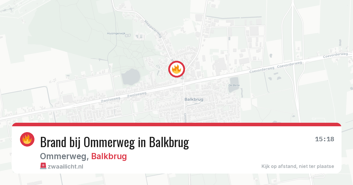Brand bij Ommerweg in Balkbrug — 7 aug 2026