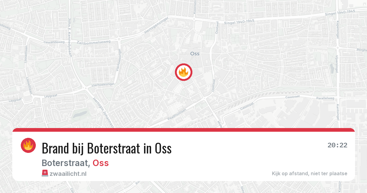 Brand bij Boterstraat in Oss — 4 aug 2026