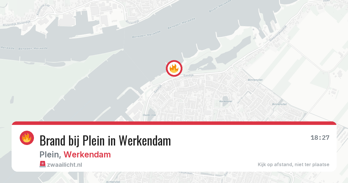 Brand bij Plein in Werkendam — 21 mrt 2026
