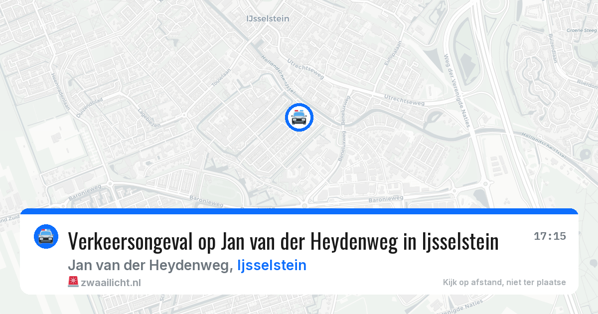 Verkeersongeval op Jan van der Heydenweg in Ijsselstein — 31 jul 2026
