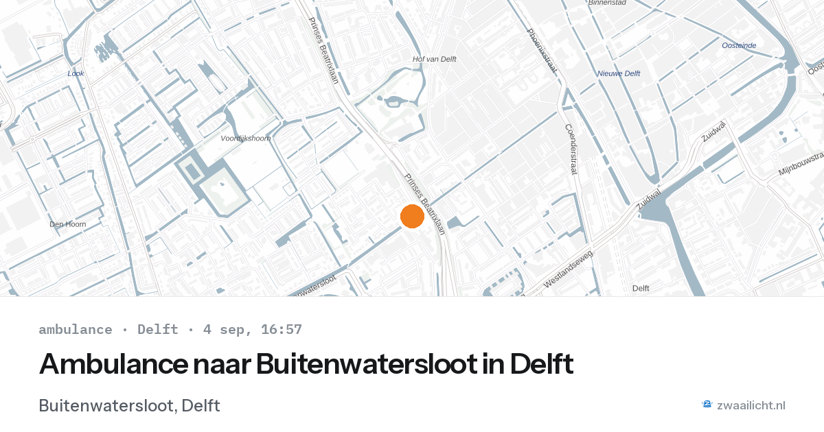 Ambulance naar Buitenwatersloot in Delft — 4 sep 2026
