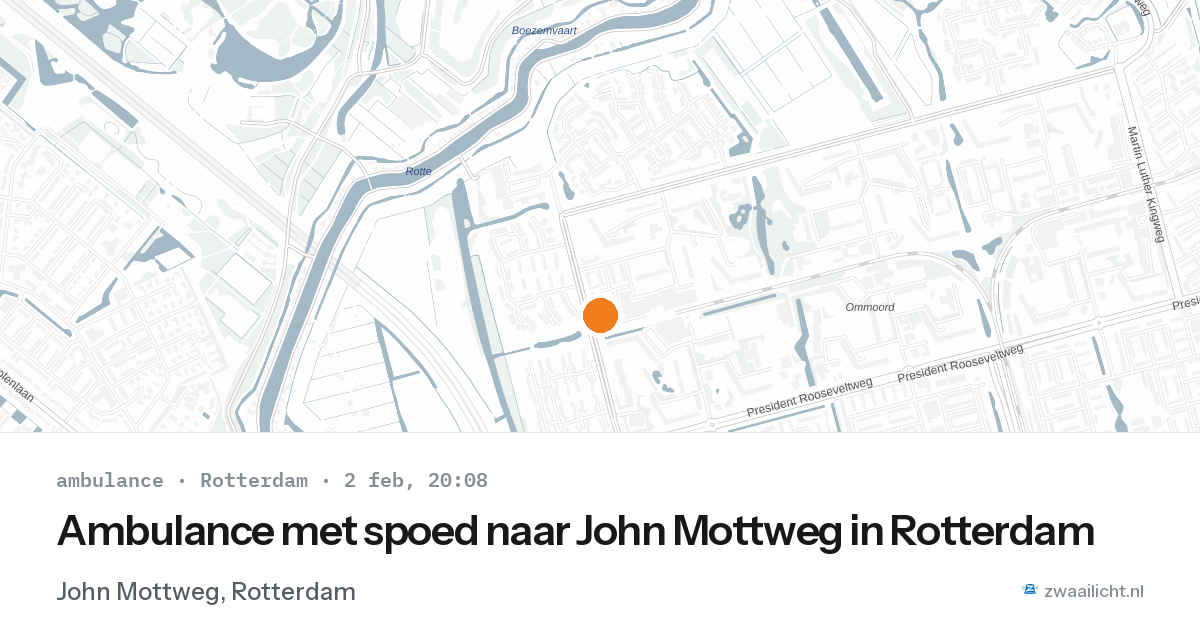 Ambulance met spoed naar John Mottweg in Rotterdam — 2 feb 2026