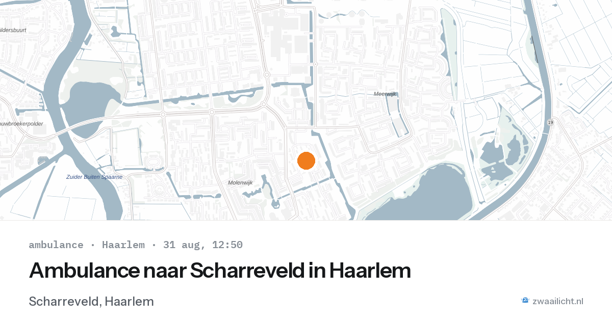 Ambulance naar Scharreveld in Haarlem — 31 aug 2026