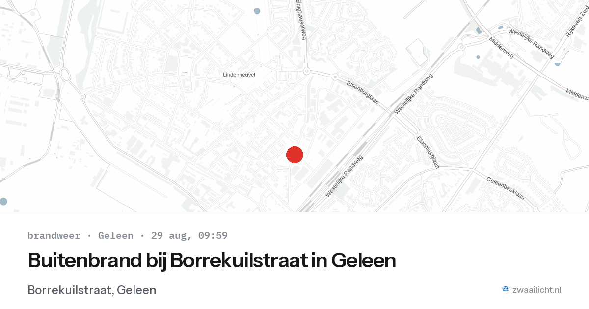 Buitenbrand bij Borrekuilstraat in Geleen — 29 aug 2026
