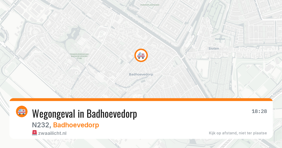 Wegongeval in Badhoevedorp — 3 aug 2026