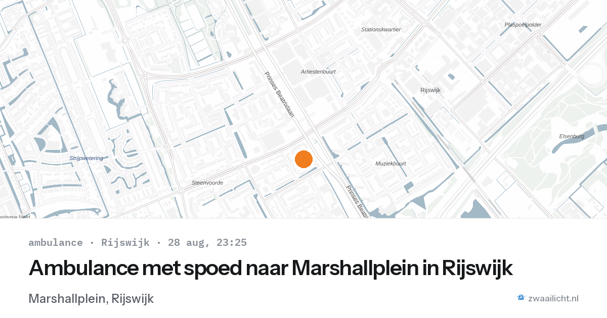 Ambulance met spoed naar Marshallplein in Rijswijk — 28 aug 2026
