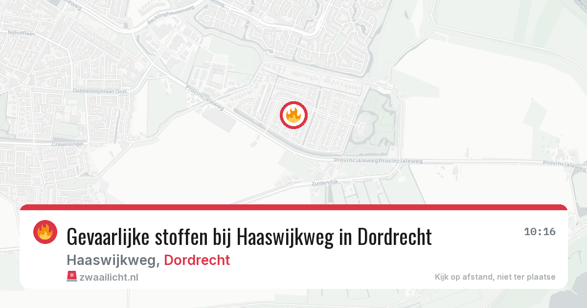 Gevaarlijke stoffen bij Haaswijkweg in Dordrecht — 17 jun 2026