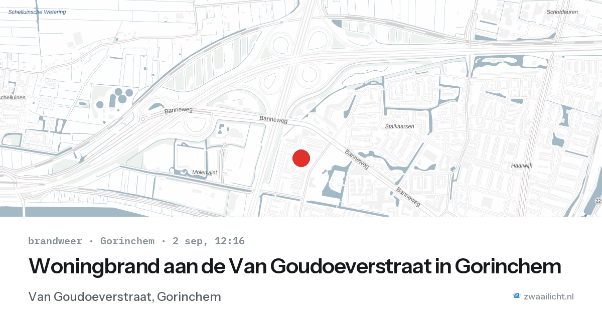 Woningbrand aan de Van Goudoeverstraat in Gorinchem — 2 sep 2026