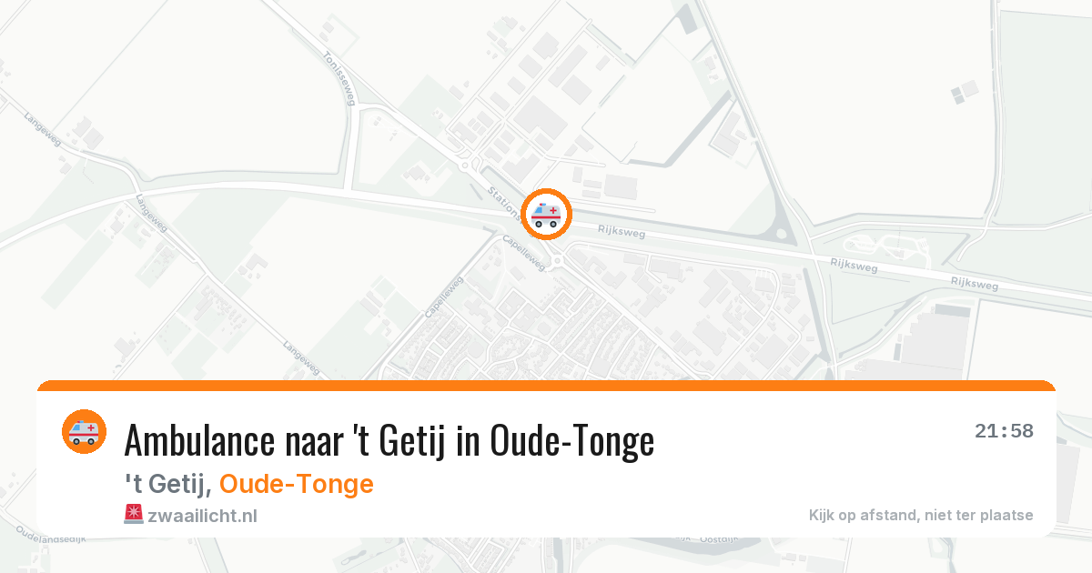 Ambulance naar 't Getij in Oude-Tonge — 4 apr 2026