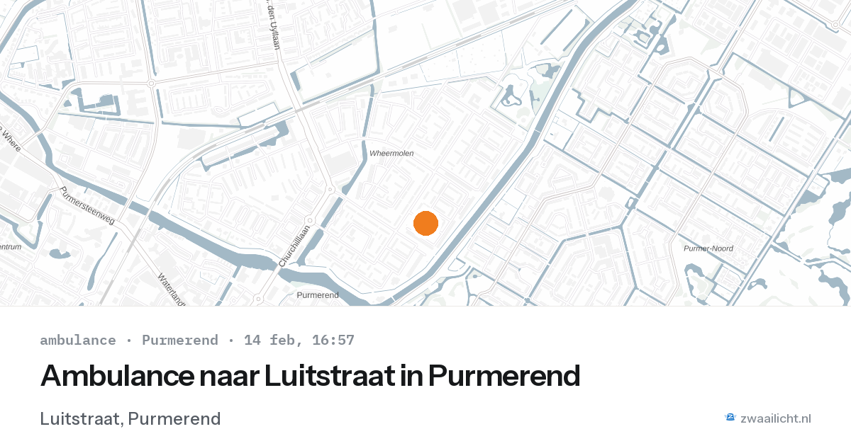 Ambulance naar Luitstraat in Purmerend — 14 feb 2026