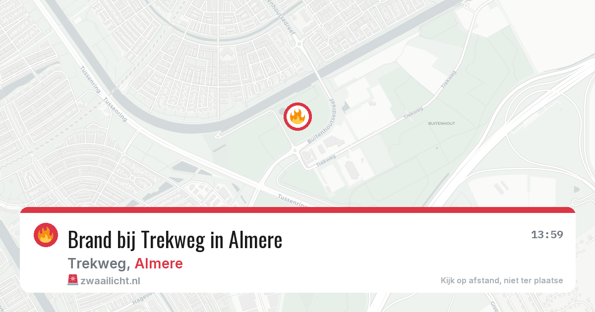Brand bij Trekweg in Almere — 19 mei 2026