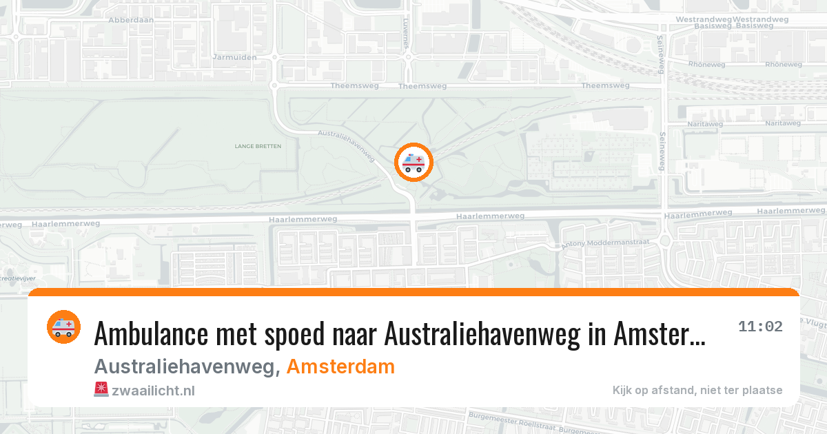 Ambulance met spoed naar Australiehavenweg in Amsterdam — 28 mei 2026