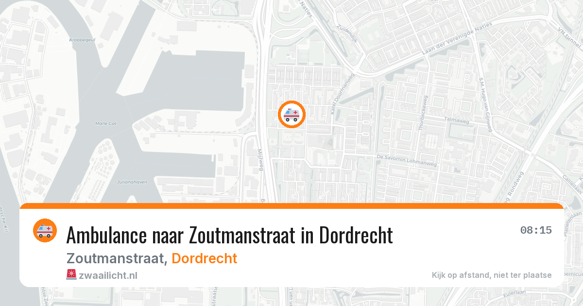 Ambulance naar Zoutmanstraat in Dordrecht — 12 jul 2026