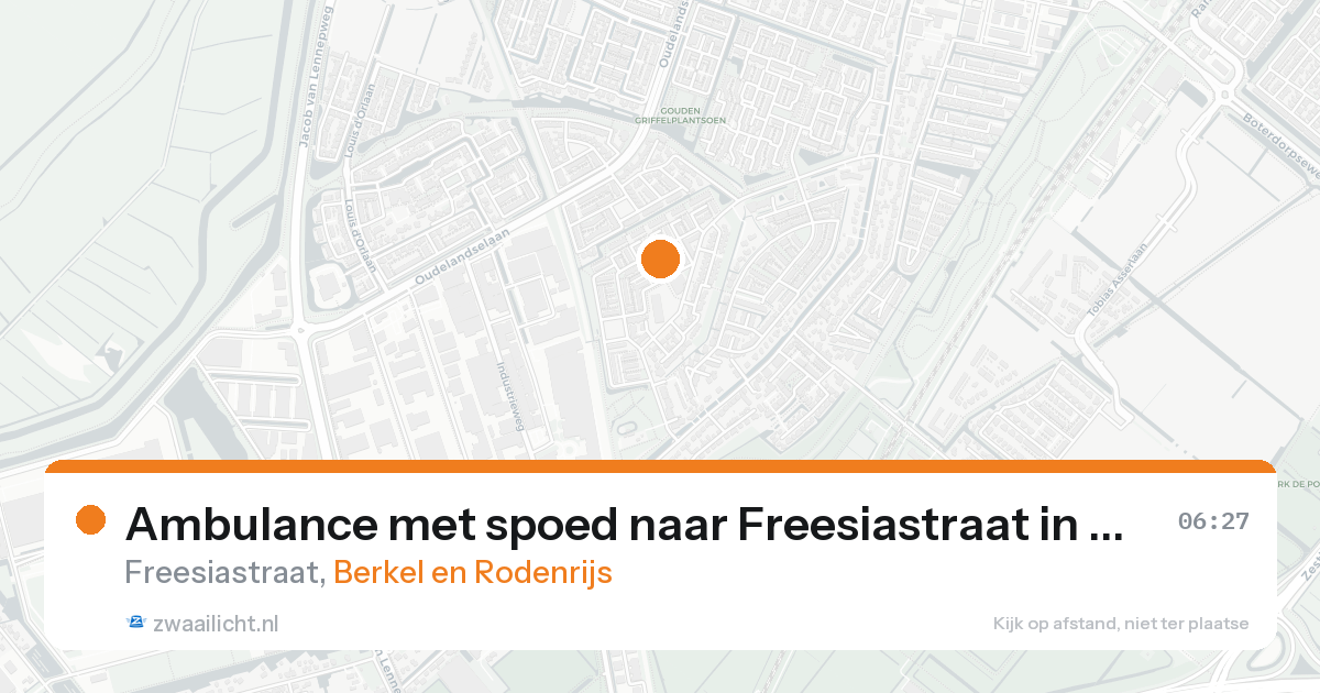 Ambulance met spoed naar Freesiastraat in Berkel en Rodenrijs — 18 jul 2026