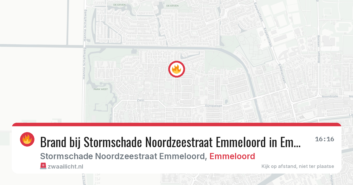 Brand bij Stormschade Noordzeestraat Emmeloord in Emmeloord — 20 jun 2026