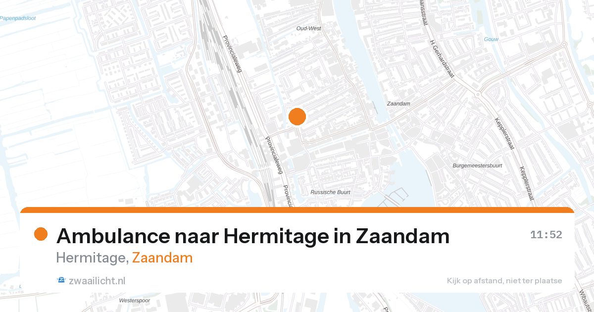 Ambulance naar Hermitage in Zaandam — 27 aug 2026