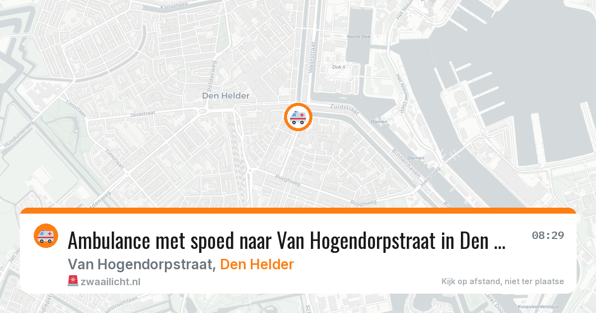 Ambulance met spoed naar Van Hogendorpstraat in Den Helder — 15 jul 2026