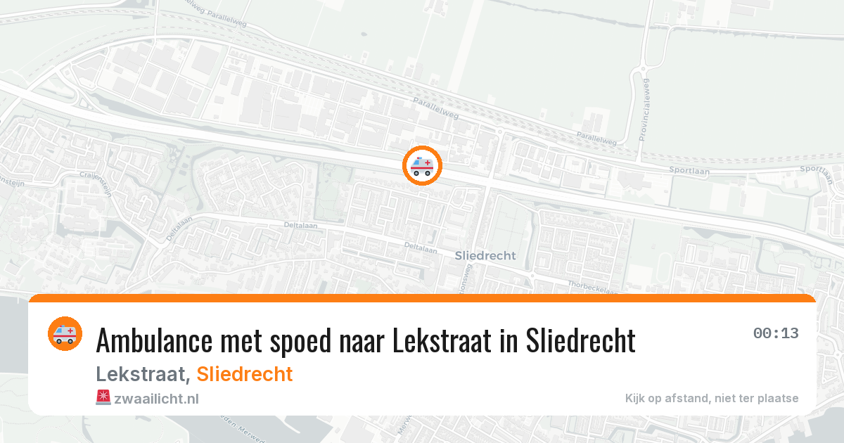 Ambulance met spoed naar Lekstraat in Sliedrecht — 4 aug 2026